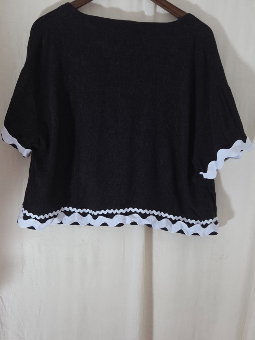 Black Ric Rac Trim Two-Piece (ASOS) US 12 - Picture 3 of 9